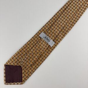 XMI Platinum Gold Geometric Pattern Silk Tie  3.75” Wide 61” Long